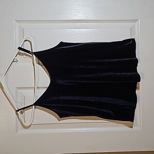 Ann Taylor Loft Velvet Feel Stretch Tank Cami Adjustable Strap Size XS Blue